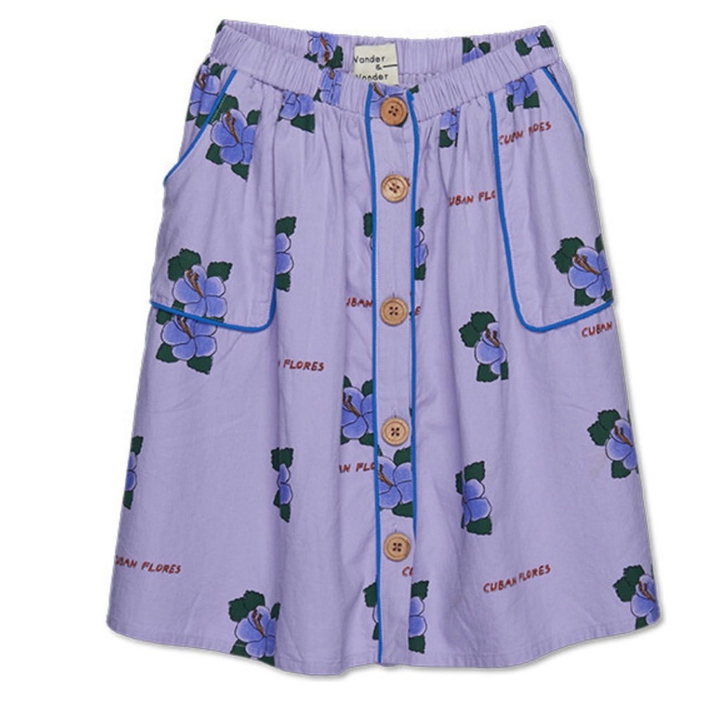 Wander + Wonder Piping Skirt, Lavender Flores